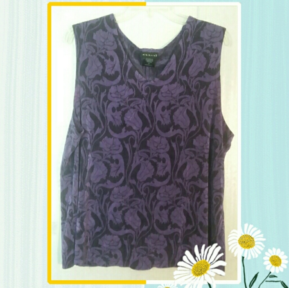 Citiknit Purple Tank Top Blouse Size XL